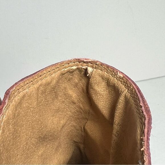 Lucky Brand Laciann Leather Open Toe Burgandy Booties Womens 9.5 - Picture 11 of 11